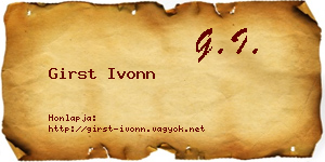 Girst Ivonn névjegykártya